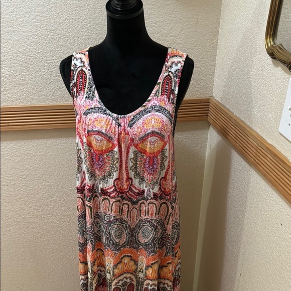Ellen Tracy Size M Colorful Paisley Sleeveless Maxi Dress!! - Picture 2 of 10